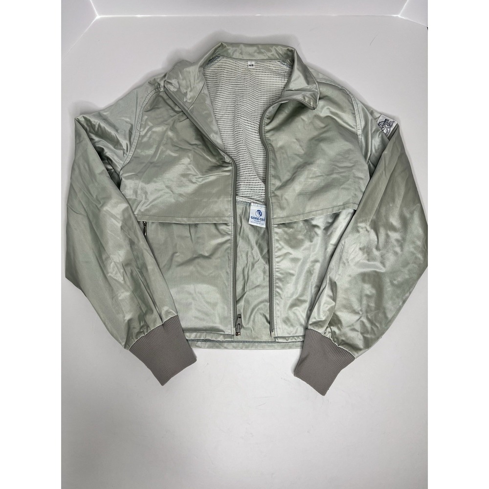 Vintage Womens Silver‎ Moss Brown Co. Hooded GORE-TEX WINDBREAKER JACKET XS